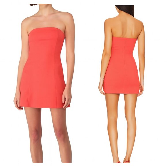 Miscreants Coral Micro Mini Dress UK 10 US 6 Strapless Slit $560 - Picture 1 of 6